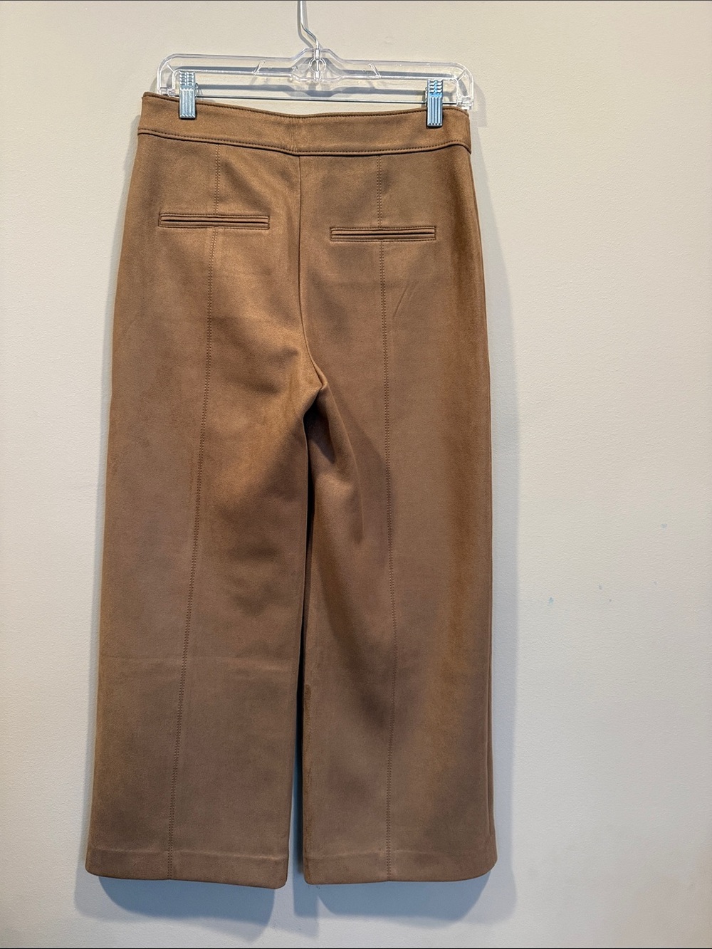Ann Taylor Wide-Leg Faux Suede Pants in Camel - Picture 4 of 10
